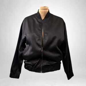 EDITED By Remi Bader Black Satin Bomber Jacket, NEW! Size XL